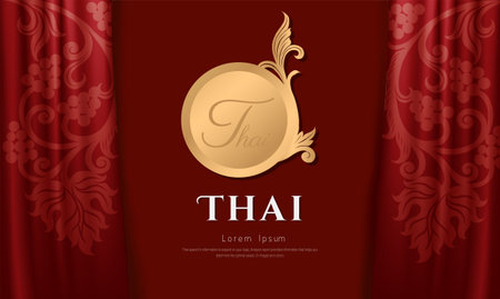 Thai traditional background, The Arts of Thailand concept, Vector illustration.のイラスト素材