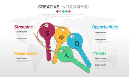 Key to success flat design, for present business related information concept vector.のイラスト素材