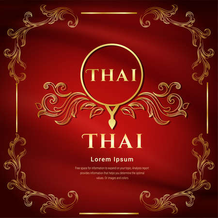 Luxury background, Thai traditional concept The Arts of Thailand, Floral retro wallpaper with grunge effect. Seamless background.のイラスト素材