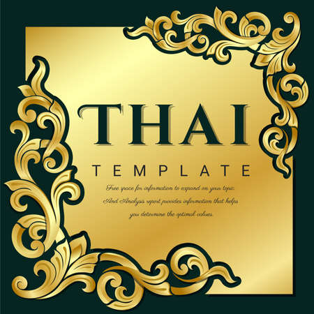 Thai traditional Vintage vector, Thai traditional concept. Floral elements for design of invitations, frames, menus, labels and websites.のイラスト素材