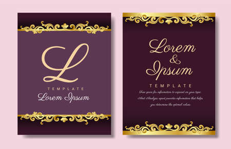 Wedding invitation or greeting card with vintage ornament. Vector illustrationのイラスト素材