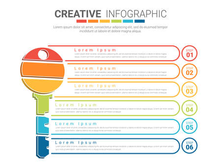 Key to success flat design concept for Presentation business can be used for workflow layout, banner, diagram, web design.のイラスト素材