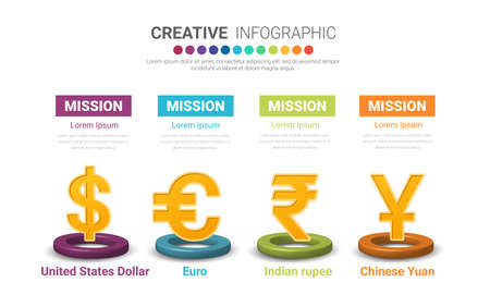 Infographic key design template for Presentation business, can be used for workflow layout, steps or processes.のイラスト素材