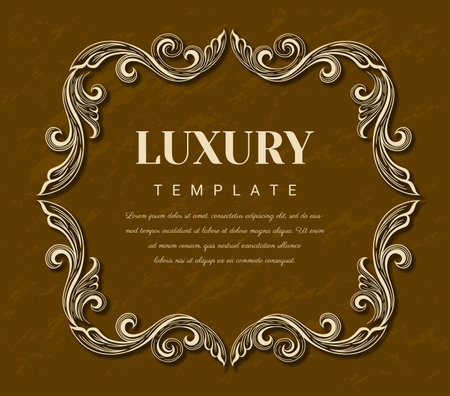 lined design frame, Ornate frame vintage ,text box  retro style  for design of invitations, frames, menus, labels and websites, Illustration EPS 10のイラスト素材