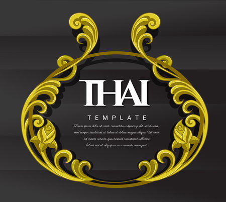 Vintage gold background, Ornate Frame for invitations and greeting cards, Elegant vector antique frame. Illustration EPS 10.のイラスト素材