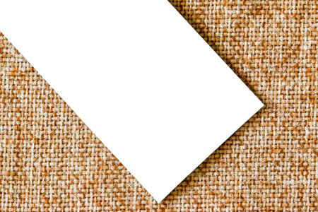 price tag White on fabric brown texture background