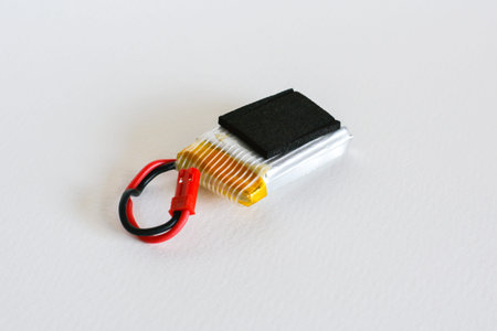 Battery lithium polymer on white background