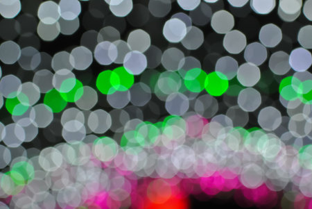 Defocused colorful light bokeh background.