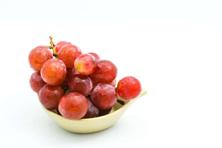 fresh grapes on white backgroundの写真素材