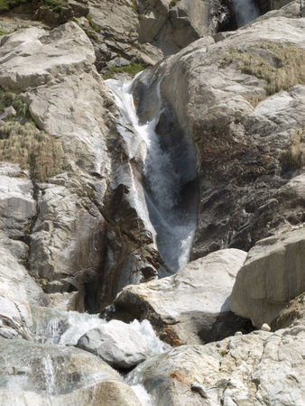 Water and rock. Mountains, Caucasusの写真素材