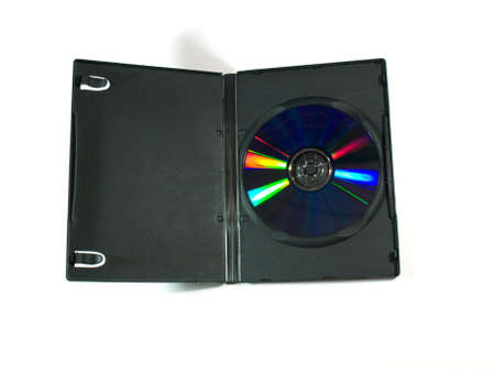 Disk and case isolated over white backgroundの写真素材