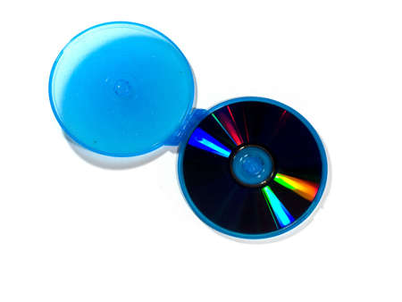 Disk and case isolated over white backgroundの写真素材