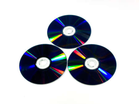 Disks isolated over white backgroundの写真素材