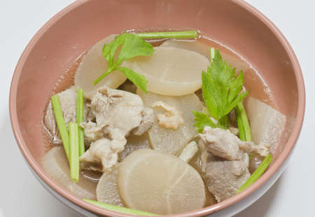 parsnip soup with pork bone  popular Thai soupの写真素材