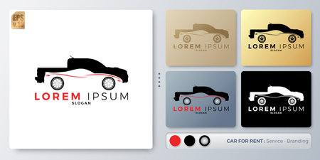 Vector illustration Logo design automotive business. Blank name for insert your Branding. Designed with examples for all kinds of applications. You can used for company, indentity, service for rental.のイラスト素材