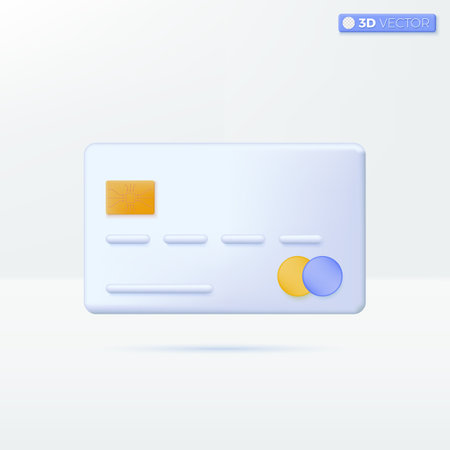 Platinum credit card icon symbols. payments, online banking, money transfers concept. 3D vector isolated illustration design. Cartoon pastel Minimal style. You can used for design ux, ui, print ad.のイラスト素材