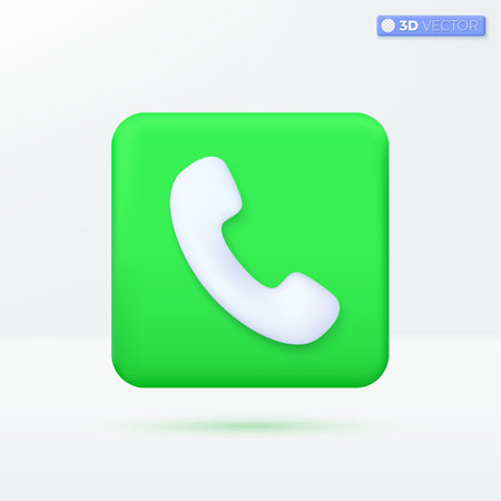 Telephone app icon symbols. Word of mouth, obtained by listening, speaking, from a person concept. 3D vector isolated illustration design. Cartoon pastel Minimal style. for design ux, ui, print ad.のイラスト素材
