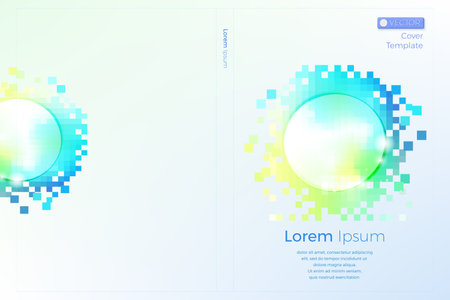 Abstract modern graphic geometric cover template. A4 size book for annual report, magazine, booklet, proposal, portfolio, brochure, poster. 3D vector isolated illustration. minimal covers design.`のイラスト素材