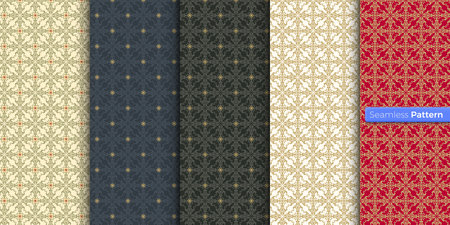 Chinese Japanese style geometric pattern. colors background. contemporary art. symmetric. minimal style. For wallpaper, wrapper, textiles, fabric, clothes, souvenirs, surface. Seamless pattern vector.のイラスト素材