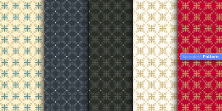 Chinese Japanese style geometric pattern. colors background. contemporary art. symmetric. minimal style. For wallpaper, wrapper, textiles, fabric, clothes, souvenirs, surface. Seamless pattern vector.のイラスト素材