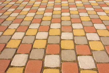 road tile background, abstract background, pavement close-up, paved area.の写真素材