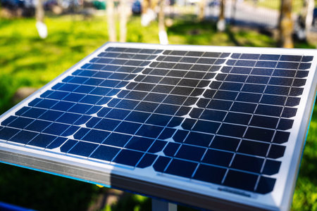 a small solar panel installed in the courtyard of the house