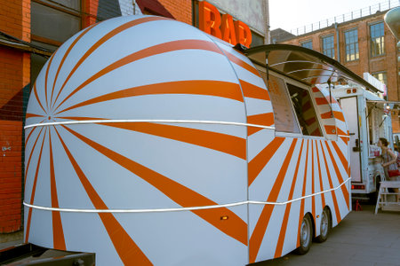 SAINT PETERSBURG, RUSSIA - JUNE 30, 2022: van for street sellingのeditorial素材