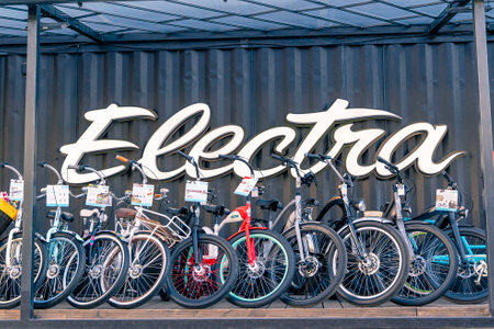 SAINT PETERSBURG, RUSSIA - JUNE 30, 2022: Electra bicycles for saleのeditorial素材