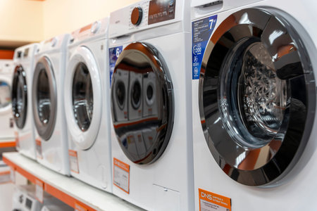 Sosnovy Bor, RUSSIA - JANUARY 12, 2023: household appliances in DNS