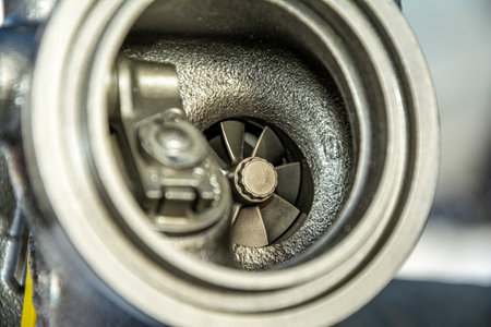 new turbocharged car engine. A turbine for an automobile engineの写真素材
