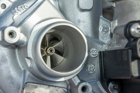 new turbocharged car engine. A turbine for an automobile engineの写真素材
