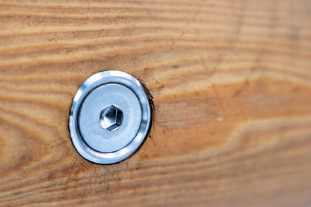 A large stainless steel bolt for an internal hexagonの写真素材