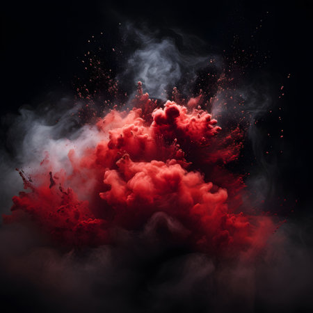violent chemical reaction accompanied by the release of caustic colored smokeの素材