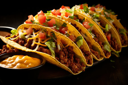 Mouthwatering Savory Smashburger Tacos. A Fusion Feast of Juicy Patty and Warm Tortillaの素材