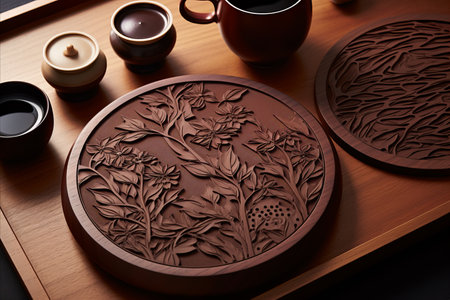 Wooden Carved Dish Stands for Chinese Cuisine - Authentic Handcrafted Kitchen Accessoriesの素材