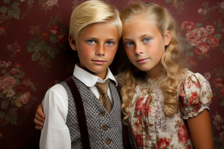 National siblings day. heartwarming celebration with loving brother and sister bonding in happinessの素材