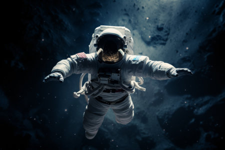 International day of human space flight. astronauts embarking on a celestial expeditionの素材