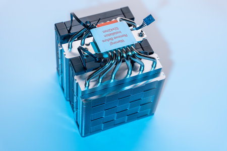 Computer fan. modern powerful cooler for cooling the CPUの写真素材