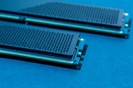 computer RAM chip. memory modules. Computer technology.の写真素材