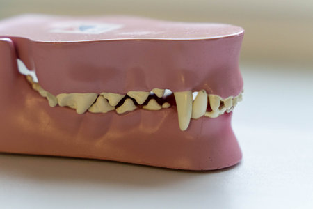 Dental model displays realistic teeth and gums for anatomy studyの写真素材