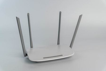 White router creating wireless internet network