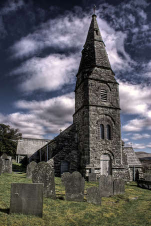 Welsh churchon a sunny dayの写真素材