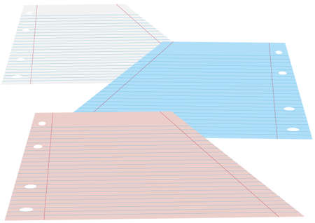 Blank School Lined Papersのイラスト素材