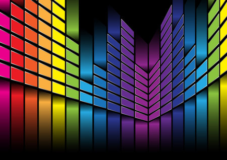 Multicolor Equalizer on Black Background