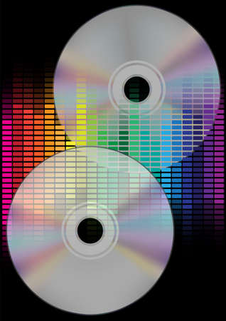 Abstract Background - Multicolor Equalizer on Black Backgroundのイラスト素材