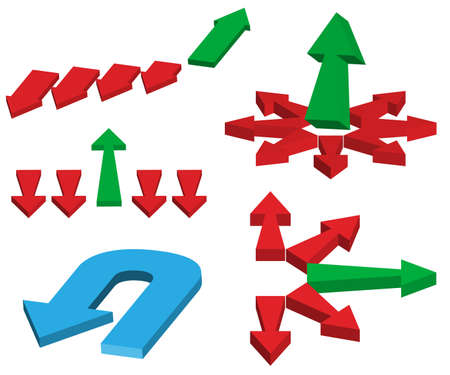 Set of Different Red And Green Arrowsのイラスト素材