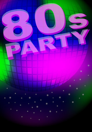 Party Background - Glowing Disco Ball and Sign