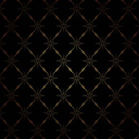 Vintage Wallpaper - Golden Ornaments on Black Background