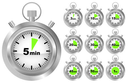 Collection of Stopwatches - Timer in Different Positions のイラスト素材