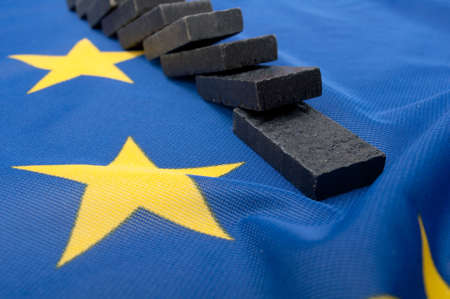 Financial Crisis in European Union - Domino Effectの写真素材